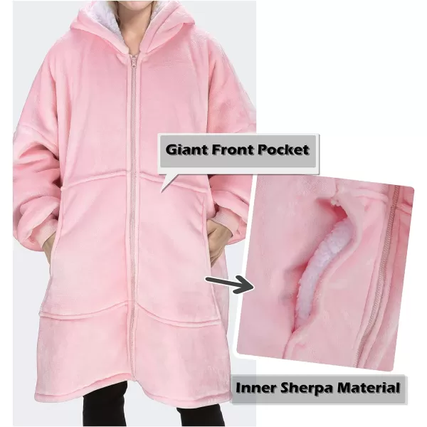 Catalonia Zip Up Blanket Hoodie Sweatshirt Oversized Sherpa Pullover Jacket Coat for Men Women Comfortable Gift for Her PurpleOne Size Pink