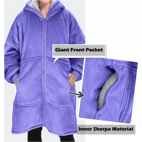 Catalonia Zip Up Blanket Hoodie Sweatshirt Oversized Sherpa Pullover Jacket Coat for Men Women Comfortable Gift for Her PurpleOne Size Purple