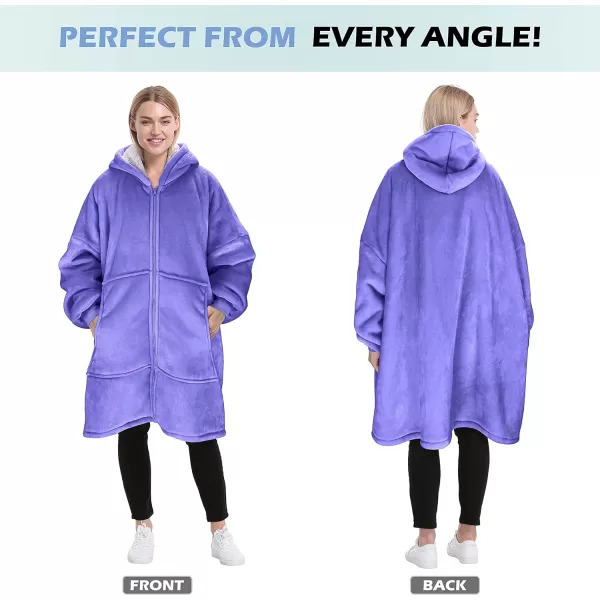 Catalonia Zip Up Blanket Hoodie Sweatshirt Oversized Sherpa Pullover Jacket Coat for Men Women Comfortable Gift for Her PurpleOne Size Purple