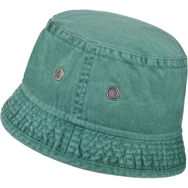 Denim Bucket Hat for Baby ToddlerWashed Cotton Traveling Beach Sun Protection Cap for KidsGreen