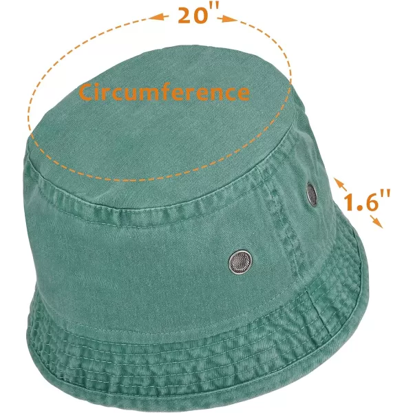 Denim Bucket Hat for Baby ToddlerWashed Cotton Traveling Beach Sun Protection Cap for KidsGreen