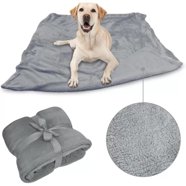 Kritter Planet Large Dog Blanket Super Soft Fluffy Sherpa Fleece Dog Couch Blankets and Throws for Large Medium Small Dogs Puppy Doggy Pet Cats 50x60 inchesGrey amp Grey