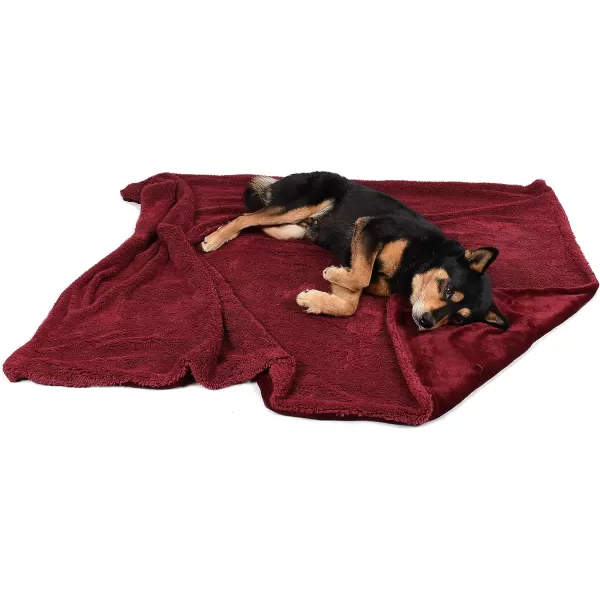 Kritter Planet Large Dog Blanket Super Soft Fluffy Sherpa Fleece Dog Couch Blankets and Throws for Large Medium Small Dogs Puppy Doggy Pet Cats 50x60 inchesRed