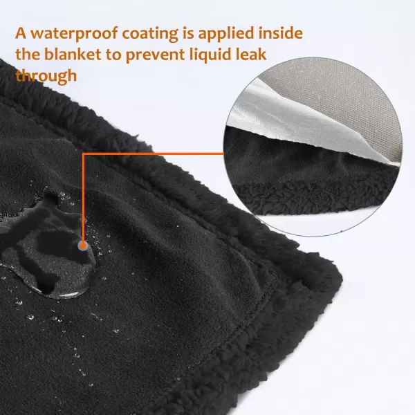 Kritter Planet Waterproof Blanket for Dogs Pee Proof Sherpa Fleece Reversible Cover for Couch or Bed Liquid Proof Furniture Protector for Small Medium Large Size Animals50x30 BlackBlack