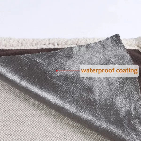 Kritter Planet Waterproof Blanket for Dogs Pee Proof Sherpa Fleece Reversible Cover for Couch or Bed Liquid Proof Furniture Protector for Small Medium Large Size Animals80x60 BrownTaupe