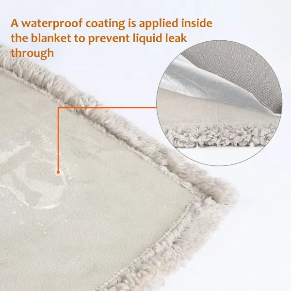 Kritter Planet Waterproof Blanket for Dogs Pee Proof Sherpa Fleece Reversible Cover for Couch or Bed Liquid Proof Furniture Protector for Small Medium Large Size Animals50x30 CamelTaupe