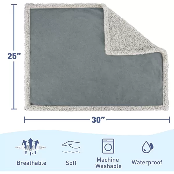 Kritter Planet Waterproof Blanket for Dogs Pee Proof Sherpa Fleece Reversible Cover for Couch or Bed Liquid Proof Furniture Protector for Small Medium Large Size Animals30x25 GrayTaupe