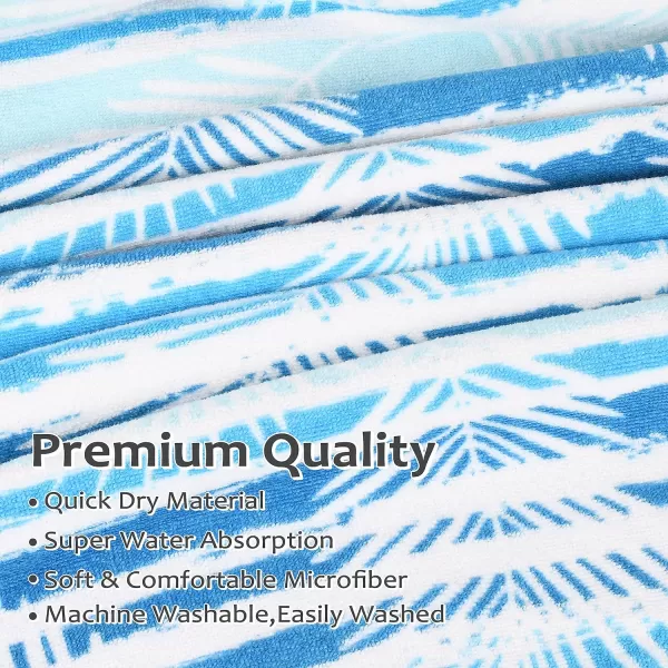 Surf Poncho Changing Towel Robe for Adults Men Women Hooded Wetsuit Change Poncho for Surfing Swimming Bathing Water Absorbent OversizedAqua Leaf