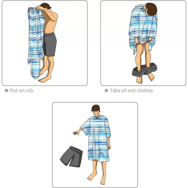 Surf Poncho Changing Towel Robe for Adults Men Women Hooded Wetsuit Change Poncho for Surfing Swimming Bathing Water Absorbent OversizedAqua Leaf