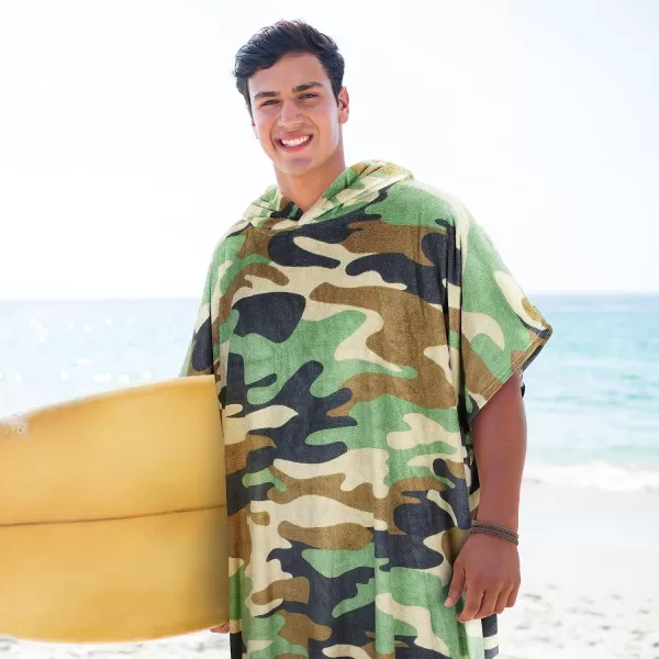 Surf Poncho Changing Towel Robe for Adults Men Women Hooded Wetsuit Change Poncho for Surfing Swimming Bathing Water Absorbent OversizedCamouflage