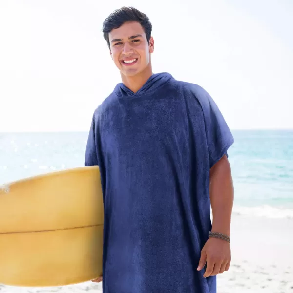 Surf Poncho Changing Towel Robe for Adults Men Women Hooded Wetsuit Change Poncho for Surfing Swimming Bathing Water Absorbent OversizedNavy