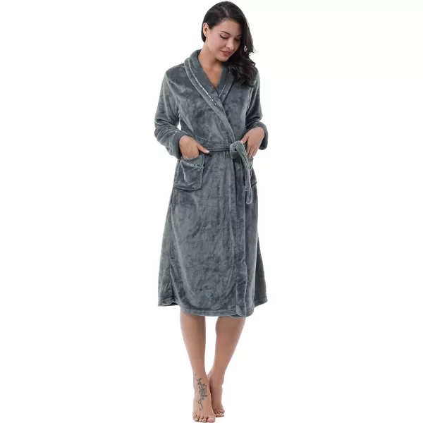 Womens Plush Fleece Long Bathrobe Soft Cozy Spa Hotel Sleep Robe KimonoWomens Plush Fleece Long Bathrobe Soft Cozy Spa Hotel Sleep Robe Kimono