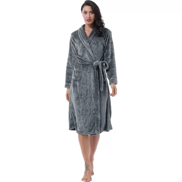 Womens Plush Fleece Long Bathrobe Soft Cozy Spa Hotel Sleep Robe KimonoWomens Plush Fleece Long Bathrobe Soft Cozy Spa Hotel Sleep Robe Kimono