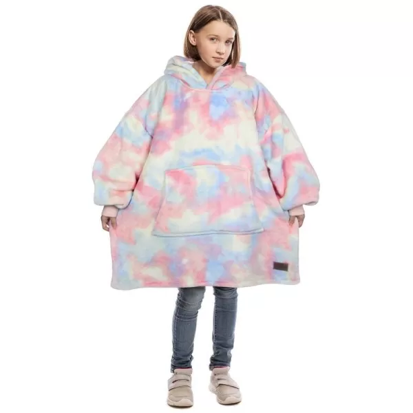 Catalonia Blanket Hoodie for Kids Oversized Wearable Sherpa Sweatshirt Pullover for Teens Youth Gift IdeaCotton Candy Kids