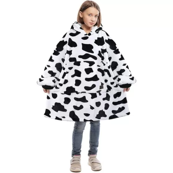 Catalonia Blanket Hoodie for Kids Oversized Wearable Sherpa Sweatshirt Pullover for Teens Youth Gift IdeaDalmatian Kids