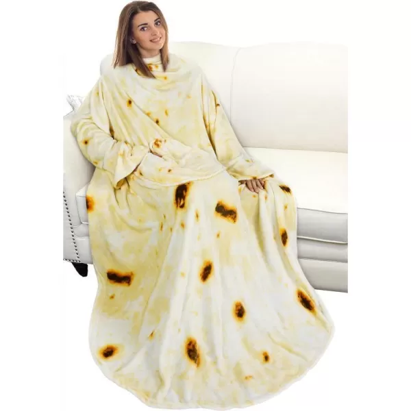 Catalonia Burrito Wearable Blanket with Sleeves and Pocket Soft Comfy Fleece Snuggy Wrap Throws Blanket Robe for Women and MenBurrito