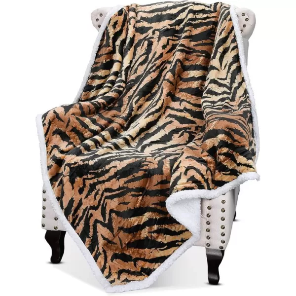 Catalonia Cheetah Sherpa Fleece Blanket for Bed Super Soft Plush Sofa Couch Throw Blanket TV Bed Blanket Comfy Cozy Fluffy Warm Comforter Caring Gift 60x80 inch50x60 inches Tiger