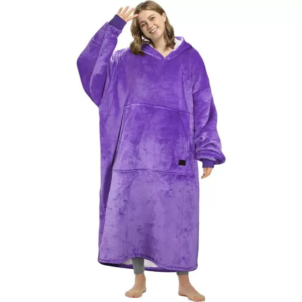 Catalonia Full Body Blanket Hoodie Sweatshirt Extra Long Lounging PulloverPurpleExtra Long