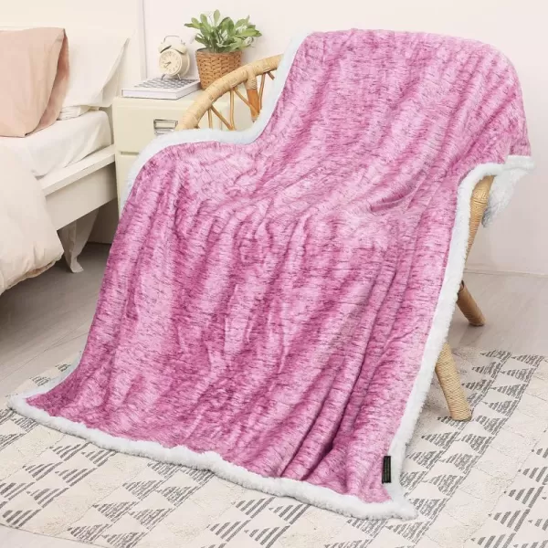 Catalonia Grey Sherpa Throw Blanket Super Soft Fluffy Fuzzy Comfy Velvet Plush Fleece TV Blankets and Throws for Sofa Couch Bed for Adults Child 50x60 MelangeMelange Wine