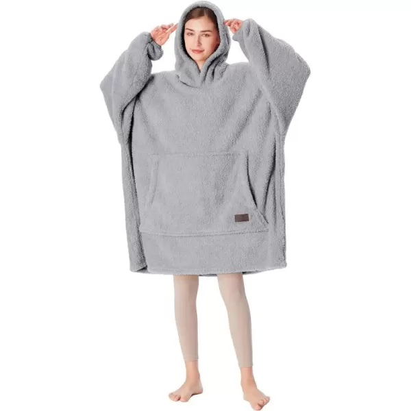 Catalonia Oversized Blanket Hoodie Sweatshirt Wearable Lounging Fleece Pullover Gift for Adults Women Men Kids Wife PurpleGray