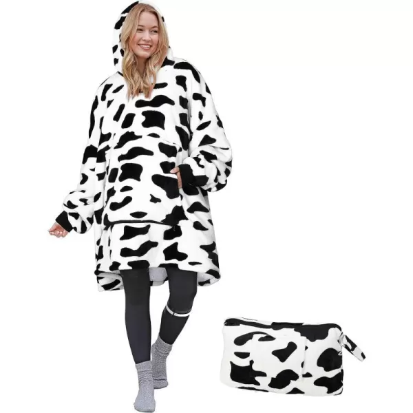 Catalonia Oversized Blanket Hoodie Sweatshirt Wearable Sherpa Blanket Pullover Ideal GiftingDalmatian