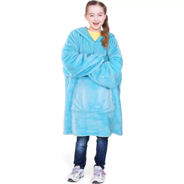 Catalonia Oversized Blanket Hoodie Sweatshirt for Kids Wearable Fleece Pullover with Large Front Pocket Teen Boys GirlsBlue