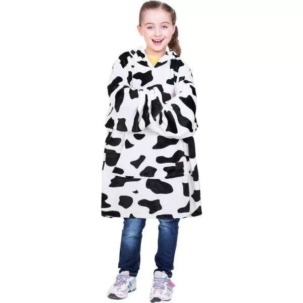 Catalonia Oversized Blanket Hoodie Sweatshirt for Kids Wearable Fleece Pullover with Large Front Pocket Teen Boys GirlsDalmatian