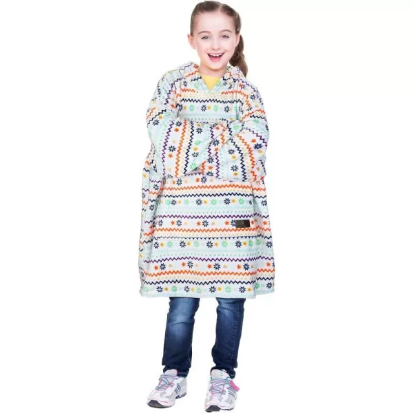 Catalonia Oversized Blanket Hoodie Sweatshirt for Kids Wearable Fleece Pullover with Large Front Pocket Teen Boys GirlsXmas