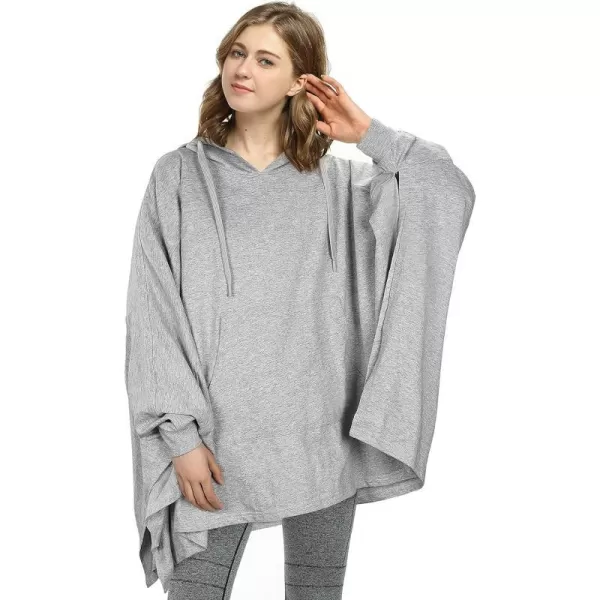 Catalonia Oversized Hoodie Sweatshirt Poncho Casual Hoodie Cape Batwing Coat Pullover Blanket for Adults Women MenGrey