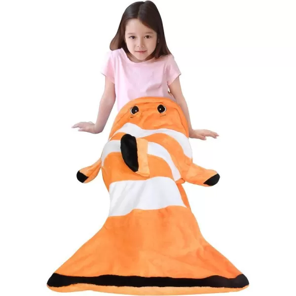 Catalonia Penguin Tails Blanket Super Soft Plush Kids Sleeping Blanket Bag for Toddler Children Teens Boys GirlsGift IdeaOrange