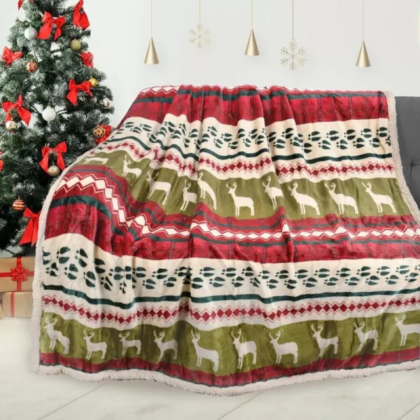 Catalonia Snowman Blanket Holiday Theme Sherpa Fleece Throw Blanket for Couch and Bed Christmas Blanket  Super Soft Comfy Cozy Fluffy Warm  60x80 inch Grey50x60 Reindeer