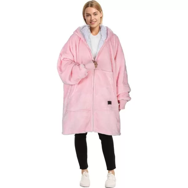 Catalonia Zip Up Blanket Hoodie Sweatshirt Oversized Sherpa Pullover Jacket Coat for Men Women Comfortable Gift for Her PurpleOne Size Pink