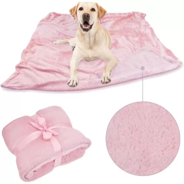 Kritter Planet Large Dog Blanket Super Soft Fluffy Sherpa Fleece Dog Couch Blankets and Throws for Large Medium Small Dogs Puppy Doggy Pet Cats 50x60 inchesPink