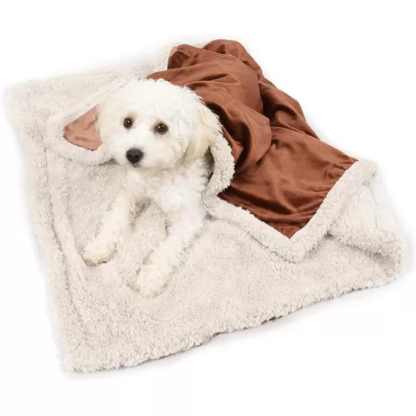 Kritter Planet Puppy Blanket Super Soft Sherpa Dog Blankets and Throws Cat Fleece Sleeping Mat for Pet Small Animals 45x30 LatteBrown