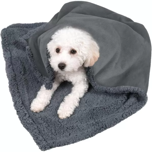 Kritter Planet Waterproof Blanket for Dogs Pee Proof Sherpa Fleece Reversible Cover for Couch or Bed Liquid Proof Furniture Protector for Small Medium Large Size Animals30x25 Charcoal Grey