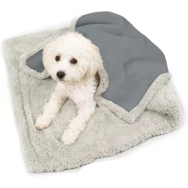 Kritter Planet Waterproof Blanket for Dogs Pee Proof Sherpa Fleece Reversible Cover for Couch or Bed Liquid Proof Furniture Protector for Small Medium Large Size Animals30x25 GrayTaupe