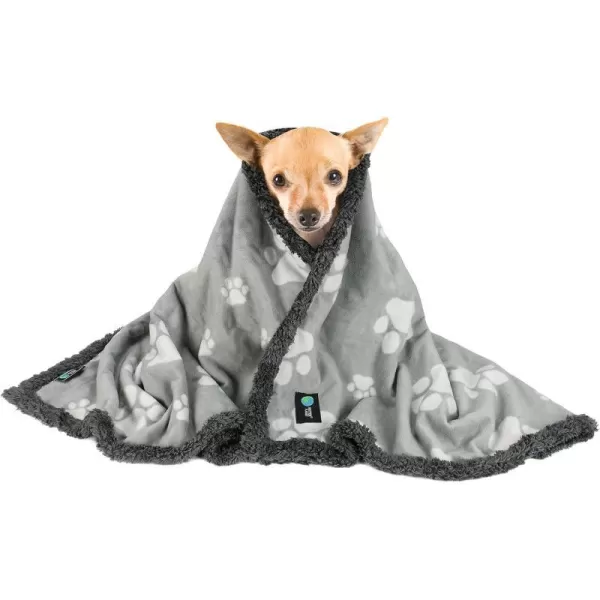 Kritter Planet Waterproof Blanket for Dogs Pee Proof Sherpa Fleece Reversible Cover for Couch or Bed Liquid Proof Furniture Protector for Small Medium Large Size Animals30x25 Paw Print