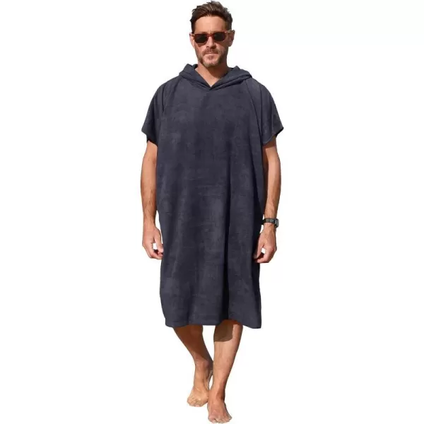 Surf Poncho Changing Towel Robe for Adults Men Women Hooded Wetsuit Change Poncho for Surfing Swimming Bathing Water Absorbent OversizedBlack