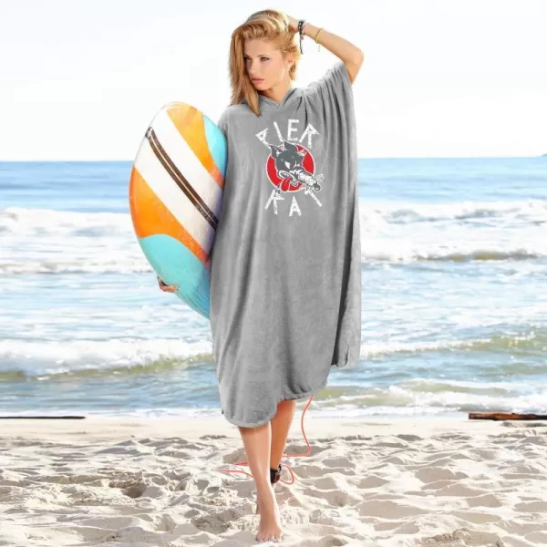 Surf Poncho Changing Towel Robe for Adults Men Women Hooded Wetsuit Change Poncho for Surfing Swimming Bathing Water Absorbent OversizedPier Rat Grey