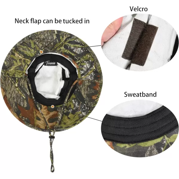 Catalonia Sun Hat for MenOutdoor Wide Brim Hat with Neck Flap Cover for Fishing Hiking Safari GardeningCamo Style C  Side Mesh