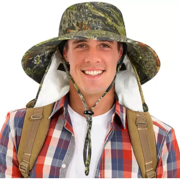 Catalonia Sun Hat for MenOutdoor Wide Brim Hat with Neck Flap Cover for Fishing Hiking Safari GardeningCamo Style C  Side Mesh