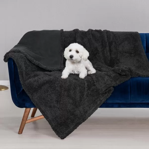 Kritter Planet Waterproof Dog Blanket Reversible Pee Proof Couch Cover for Pets Furniture Protector for Sofa Bed Washable Hair Resistant Stain ProofBlackBlack