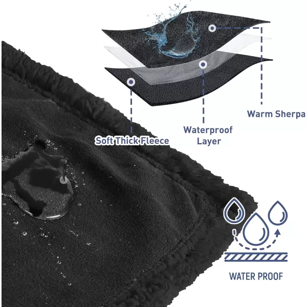 Kritter Planet Waterproof Dog Blanket Reversible Pee Proof Couch Cover for Pets Furniture Protector for Sofa Bed Washable Hair Resistant Stain ProofBlackBlack