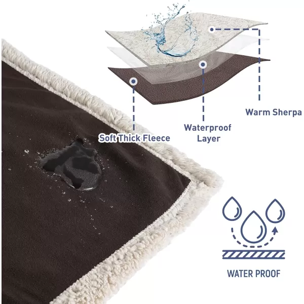 Kritter Planet Waterproof Dog Blanket Reversible Pee Proof Couch Cover for Pets Furniture Protector for Sofa Bed Washable Hair Resistant Stain ProofBrownTaupe