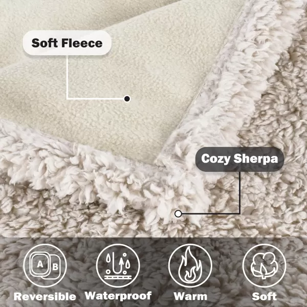 Kritter Planet Waterproof Dog Blanket Reversible Pee Proof Couch Cover for Pets Furniture Protector for Sofa Bed Washable Hair Resistant Stain ProofCamelTaupe