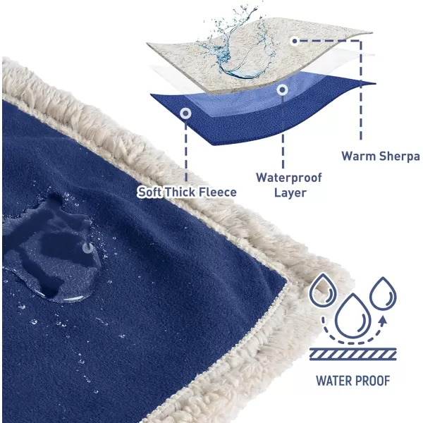 Kritter Planet Waterproof Dog Blanket Reversible Pee Proof Couch Cover for Pets Furniture Protector for Sofa Bed Washable Hair Resistant Stain ProofNavyTaupe