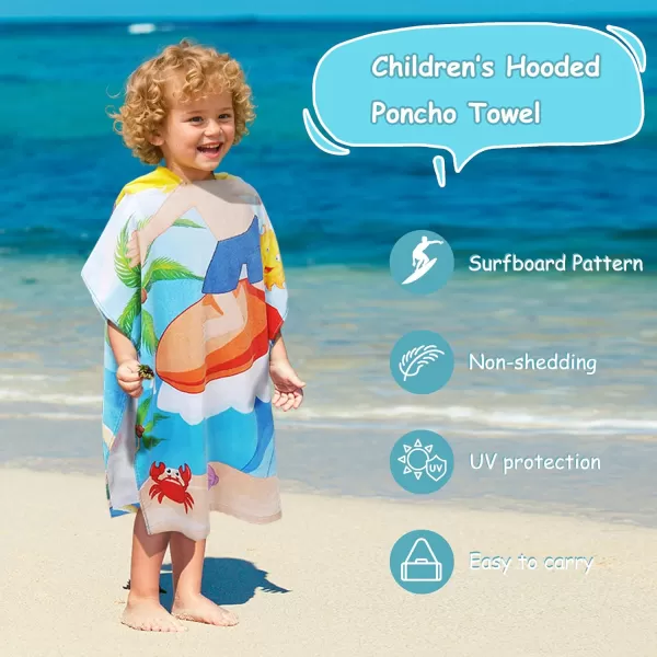 Catalonia Mermaid Hooded Bath Towel for Girl 26 Years Old100 Cotton Swim Poncho Towel Sand Proof Beach Pool Towel for Child Kids ToddlerSurf Boy