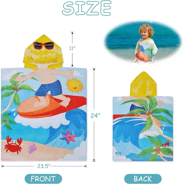 Catalonia Mermaid Hooded Bath Towel for Girl 26 Years Old100 Cotton Swim Poncho Towel Sand Proof Beach Pool Towel for Child Kids ToddlerSurf Boy