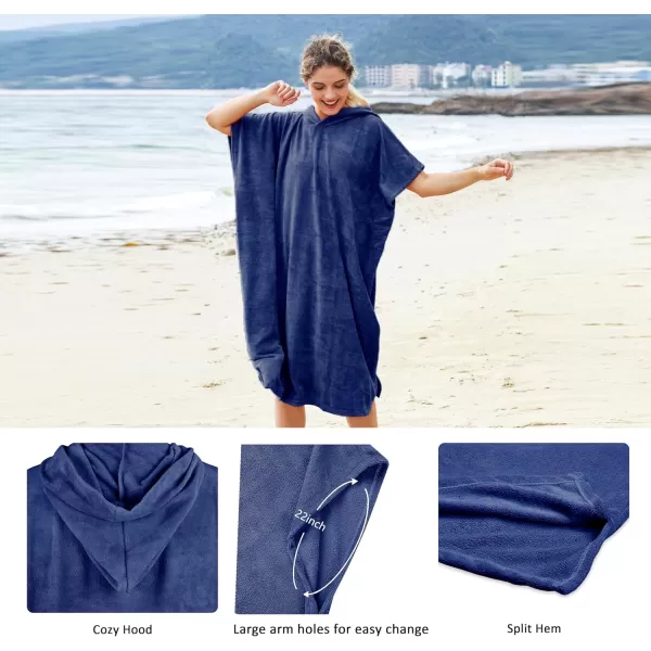 Catalonia Surf Poncho Changing Towel Robe for Adults Men Women Water Absorbent Wetsuit Change Poncho for Surfing SwimmingNavy