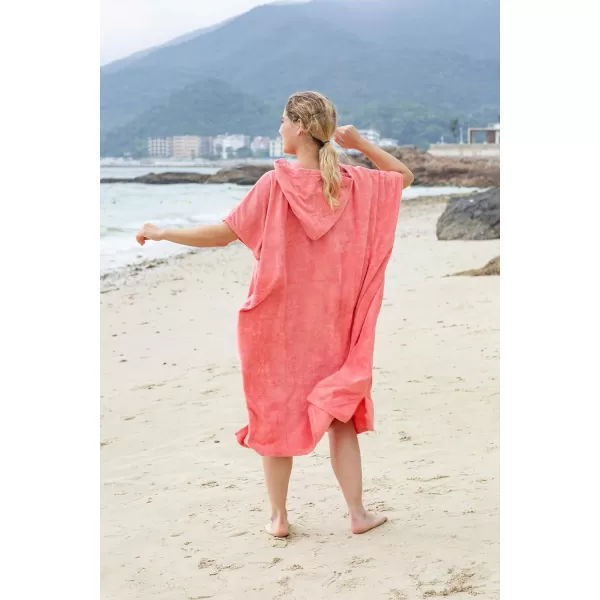 Catalonia Surf Poncho Changing Towel Robe for Adults Men Women Water Absorbent Wetsuit Change Poncho for Surfing SwimmingPeach Pink